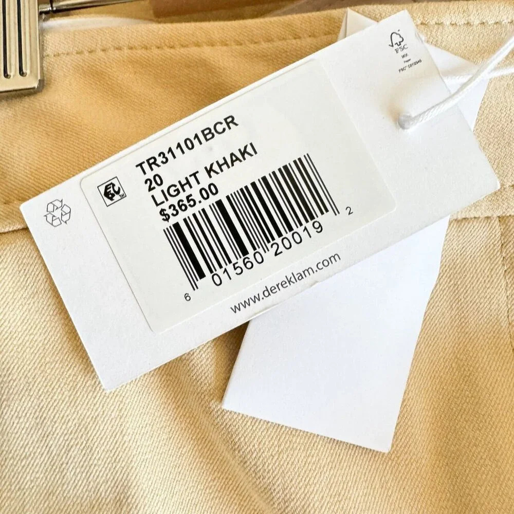 Derek Lam 10 Crosby  Light Boiege Cropped Khaki Pants 20 - Picture 9 of 10